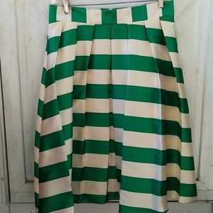 Chicwish Green Striped Midi Skirt
